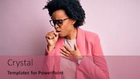  Presentation with hair care - Theme enhanced with young-beautiful-african-american-afro background and a coral colored foreground