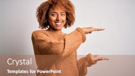  Presentation with curly hair - Colorful slide deck enhanced with young-beautiful-african-american-afro backdrop and a  colored foreground