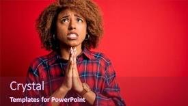  Presentation with praying hands - Slides with young-beautiful-african-american-afro background and a violet colored foreground