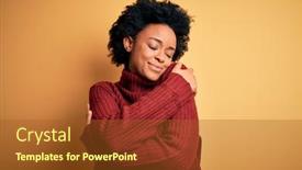  Presentation with confident love - PPT theme featuring young-beautiful-african-american-afro background and a tawny brown colored foreground