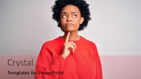 Presentation with curly hair - PPT theme having young-beautiful-african-american-afro background and a red colored foreground