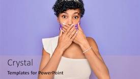  Presentation with afro - Cool new slides with young-beautiful-african-american-afro backdrop and a coral colored foreground