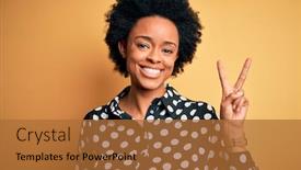  Presentation with curly hair - Slide deck enhanced with young-beautiful-african-american-afro background and a red colored foreground