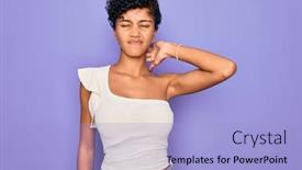  Presentation with afro - Audience pleasing PPT layouts consisting of young-beautiful-african-american-afro backdrop and a light blue colored foreground