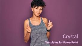  Presentation with payment - Slide deck enhanced with young-beautiful-african-american-afro background and a violet colored foreground