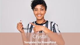  Presentation with referee - Presentation theme having young-beautiful-african-american-afro background and a coral colored foreground