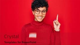  Presentation with african american woman question - Presentation design enhanced with young-beautiful-african-american-afro background and a crimson colored foreground