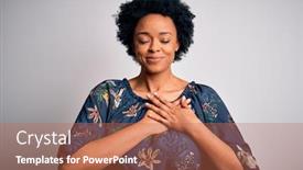  Presentation with hair dress - Audience pleasing PPT theme consisting of young-beautiful-african-american-afro backdrop and a coral colored foreground