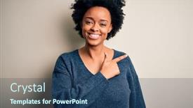  Presentation with afro - Beautiful PPT theme featuring young-beautiful-african-american-afro backdrop and a ocean colored foreground