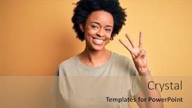  Presentation with curly hair - Audience pleasing slide set consisting of young-beautiful-african-american-afro backdrop and a coral colored foreground