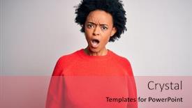  Presentation with curly hair - Beautiful slide deck featuring young-beautiful-african-american-afro backdrop and a coral colored foreground