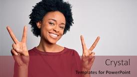  Presentation with african american - Presentation design consisting of young-beautiful-african-american-afro background and a red colored foreground