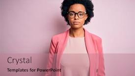  Presentation with pink simple - Presentation design featuring young-beautiful-african-american-afro background and a coral colored foreground