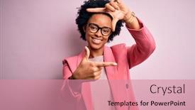 Presentation with frame pink - PPT theme enhanced with young-beautiful-african-american-afro background and a coral colored foreground