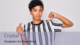  Presentation with referee - Audience pleasing PPT theme consisting of young-beautiful-african-american-afro backdrop and a light blue colored foreground