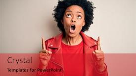  Presentation with curly hair - Cool new PPT theme with young-beautiful-african-american-afro backdrop and a crimson colored foreground