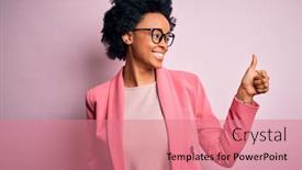  Presentation with proud american - Presentation design consisting of young-beautiful-african-american-afro background and a coral colored foreground