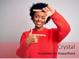 Young Beautiful African American Afro PPT template 55 | CrystalGraphics