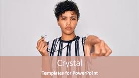  Presentation with referee - Presentation consisting of young-beautiful-african-american-afro background and a coral colored foreground