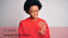  Presentation with arthritis - Presentation theme with young-beautiful-african-american-afro background and a red colored foreground