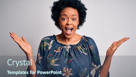  Presentation with hair dress - Colorful presentation enhanced with young-beautiful-african-american-afro backdrop and a ocean colored foreground