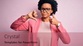  Presentation with curly hair - Audience pleasing presentation theme consisting of young-beautiful-african-american-afro backdrop and a coral colored foreground