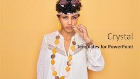  Presentation with hippie - Cool new PPT theme with young-beautiful-african-american-afro backdrop and a coral colored foreground