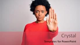  Presentation with sing - Presentation design having young-beautiful-african-american-afro background and a red colored foreground