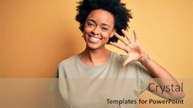  Presentation with curly hair - Presentation theme having young-beautiful-african-american-afro background and a  colored foreground