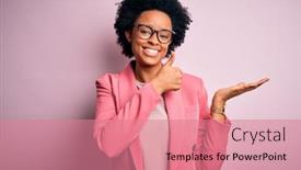  Presentation with hand palm - PPT theme enhanced with young-beautiful-african-american-afro background and a coral colored foreground