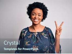 Young Beautiful African American Afro PPT template 73 | CrystalGraphics