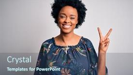  Presentation with hair dress - Presentation theme enhanced with young-beautiful-african-american-afro background and a ocean colored foreground