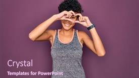  Presentation with american heart - Cool new presentation theme with young-beautiful-african-american-afro backdrop and a violet colored foreground