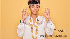  Presentation with afro - Colorful slides enhanced with young-beautiful-african-american-afro backdrop and a lemonade colored foreground