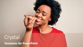  Presentation with italian american - Slide deck with young-beautiful-african-american-afro background and a coral colored foreground