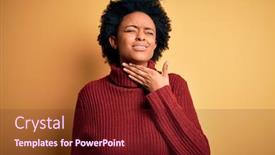  Presentation with sore throat - Presentation theme consisting of young-beautiful-african-american-afro background and a tawny brown colored foreground