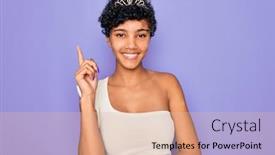  Presentation with crown - Beautiful presentation theme featuring young-beautiful-african-american-afro backdrop and a lemonade colored foreground