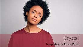  Presentation with curly hair - Audience pleasing PPT theme consisting of young-beautiful-african-american-afro backdrop and a red colored foreground