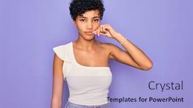  Presentation with lips mouth - Cool new slides with young-beautiful-african-american-afro backdrop and a light blue colored foreground