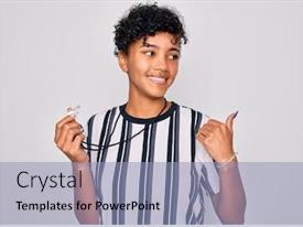 Young Beautiful African American Afro PPT template 71 | CrystalGraphics