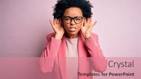  Presentation with deaf - PPT theme having young-beautiful-african-american-afro background and a coral colored foreground