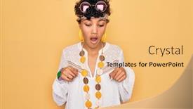  Presentation with hippie - Colorful PPT theme enhanced with young-beautiful-african-american-afro backdrop and a yellow colored foreground