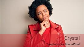  Presentation with african american woman question - Audience pleasing PPT theme consisting of young-beautiful-african-american-afro backdrop and a red colored foreground