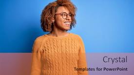  Presentation with curly hair - Colorful PPT theme enhanced with young-beautiful-african-american-afro backdrop and a red colored foreground