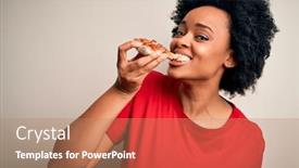  Presentation with italian american - PPT layouts with young-beautiful-african-american-afro background and a coral colored foreground