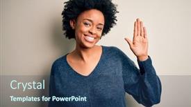  Presentation with african american leadership - Colorful PPT theme enhanced with young-beautiful-african-american-afro backdrop and a ocean colored foreground