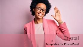  Presentation with curly hair - Colorful slide deck enhanced with young-beautiful-african-american-afro backdrop and a coral colored foreground