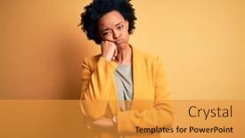  Presentation with tired - Cool new PPT theme with young-beautiful-african-american-afro backdrop and a gold colored foreground