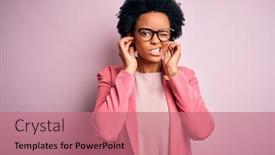  Presentation with noise - Slide set with young-beautiful-african-american-afro background and a coral colored foreground