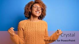  Presentation with curly hair - PPT theme featuring young-beautiful-african-american-afro background and a gold colored foreground